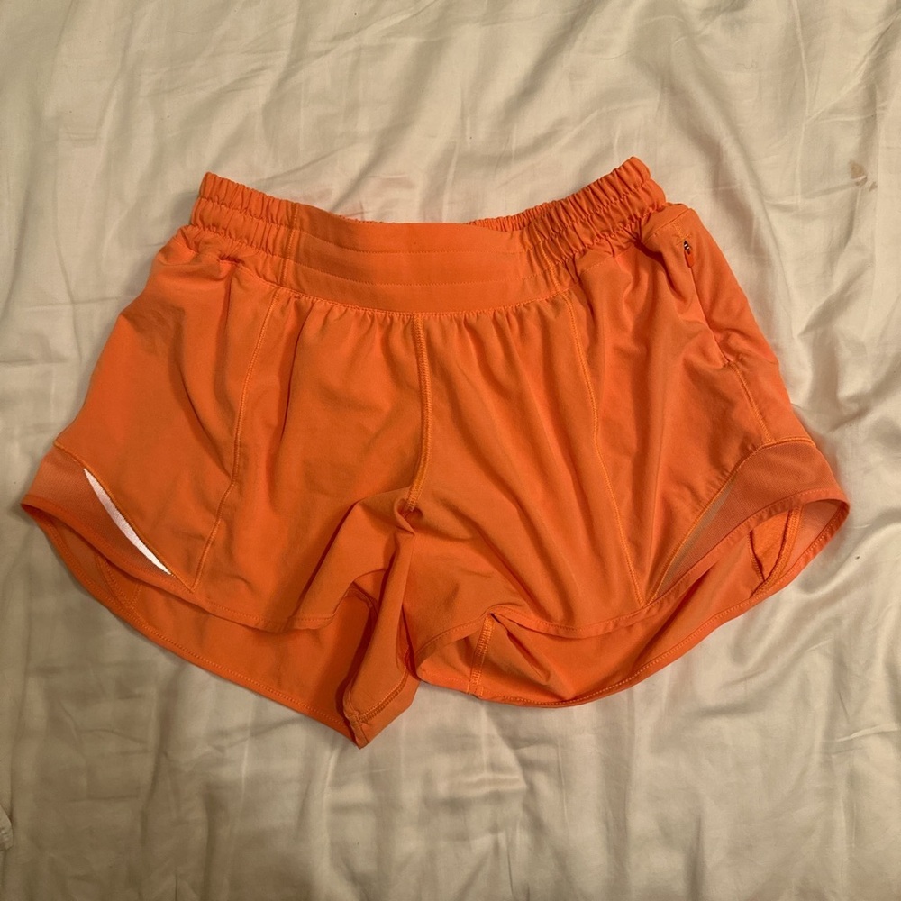 lululemon hotty hot shorts in orange soda